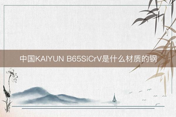中国KAIYUN B65SiCrV是什么材质的钢