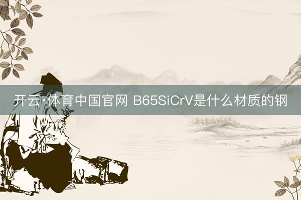 开云·体育中国官网 B65SiCrV是什么材质的钢