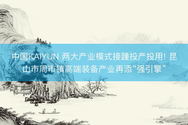 中国KAIYUN 两大产业模式接踵投产投用! 昆山市周市镇高端装备产业再添“强引擎”