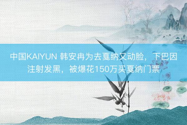 中国KAIYUN 韩安冉为去戛纳又动脸，下巴因注射发黑，被爆花150万买戛纳门票