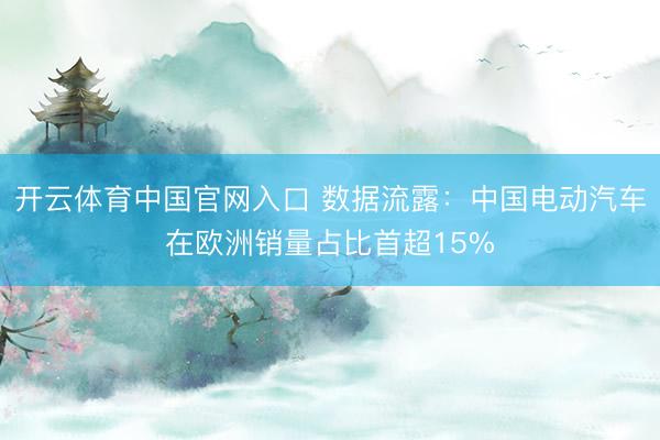 开云体育中国官网入口 数据流露：中国电动汽车在欧洲销量占比首超15%