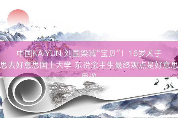 中国KAIYUN 刘国梁喊“宝贝”！16岁犬子：思去好意思国上大学 东说念主生最终观点是好意思巡