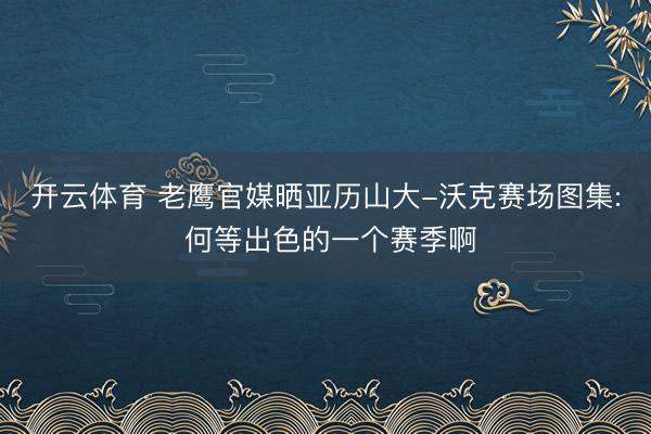 开云体育 老鹰官媒晒亚历山大-沃克赛场图集: 何等出色的一个赛季啊